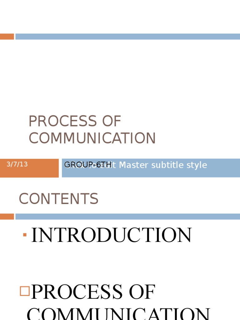 Process of Communication | PDF | Action (Philosophy) | Communication