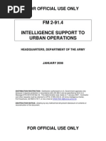 FM 2-91.4 Intelligence Support To Urban Operations: For Official Use Only