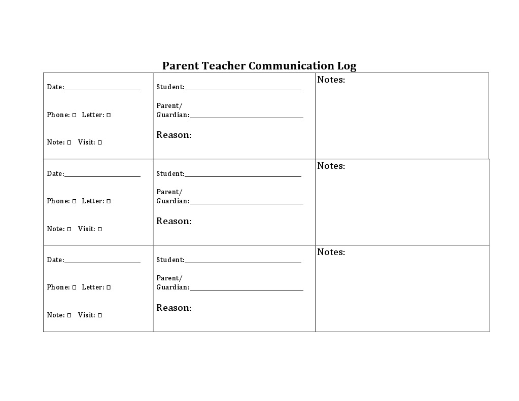 Parent-Teacher Communication Log | PDF | Wellness