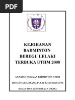 Kertas Kerja Kejohanan Badminton Beregu Lelaki Terbuka 2008 (Ada Karpet)