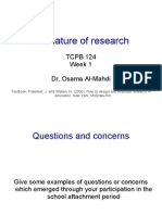 Research Course 1: The Nature of Research