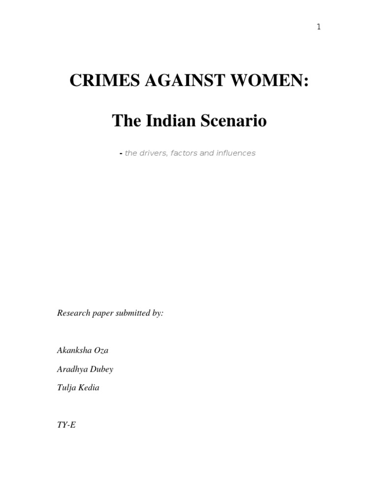 Crimes Against Women - Research Paper | PDF | Rape | Marriage