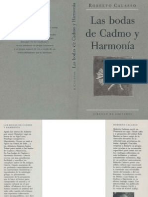 Ver internet Contradecir lavabo Calasso Roberto - Las Bodas de Cadmo Y Harmonia | PDF