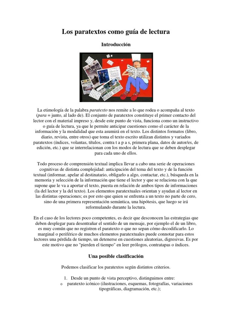 Los Paratextos Como Guía de Lectura | PDF | Lectura (proceso) | Libros
