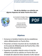 La Alfabetización de Los Adultos y Su Relación Con Algunos Aspectos de Salud: Puerto Rico 2010
