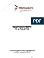 Reglamentacion Interna Academia Semillero Vinotinto FC