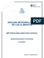 Analisis Microbiologico de Los Alimentos Vol I