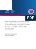 Institutional and operational barriers to strengthening universal coverage in Cambodia (WP18)