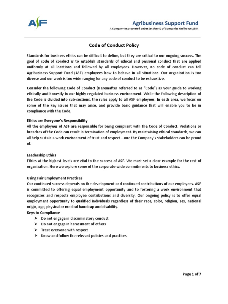 Code Of Conduct Audit Copyright