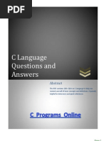 Programming in C Language Question and Answers