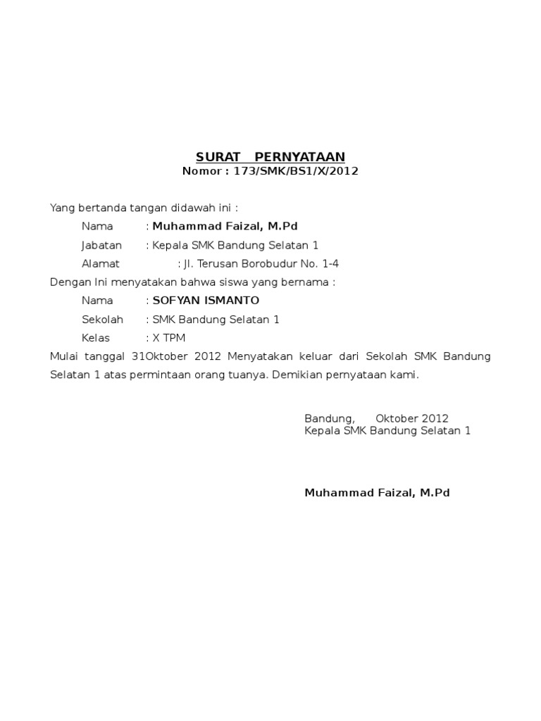 Contoh Surat Do Siswa Dari Sekolah  Kumpulan Surat Penting