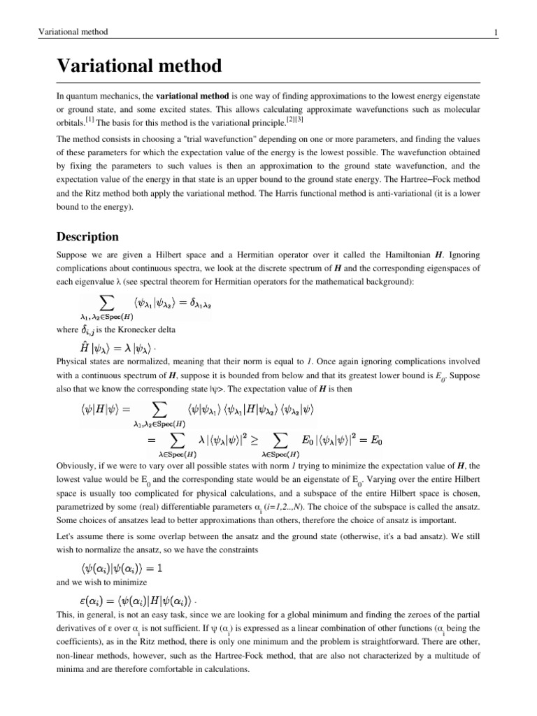 Variational Method | Atomic | Physics & Mathematics