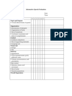 Informative Speech Evaluation