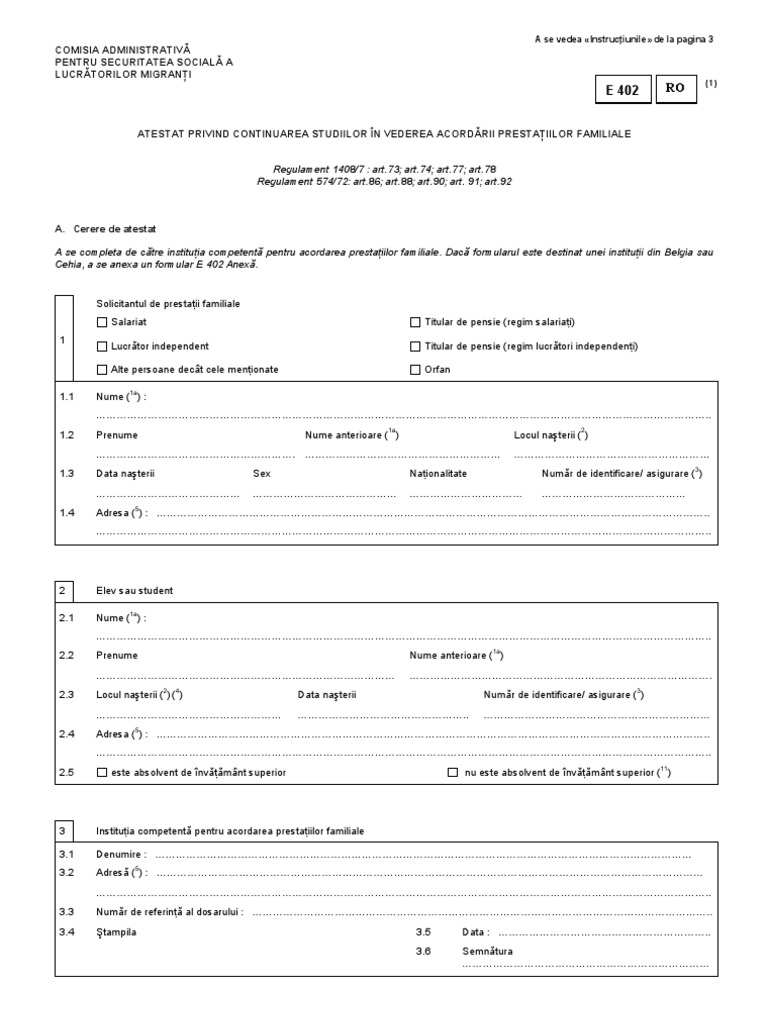 E 402 Atestat Privind Continuarea Studiilor in Vederea Acordarii ...