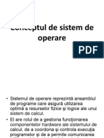 Conceptul de Sistem de Operare