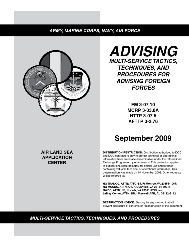 Fm 3 07 10 mttp advising pdf united states armed forces military