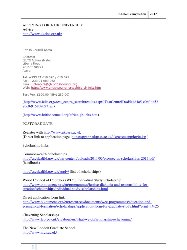 UK University Application Guide 2012 | PDF