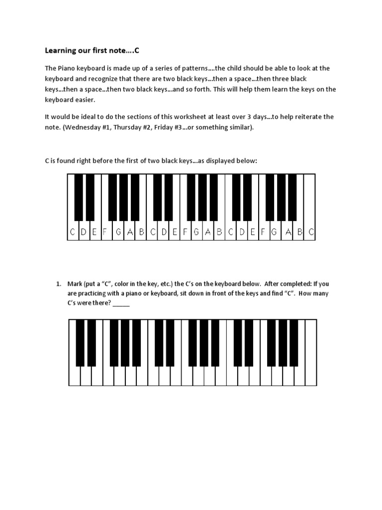 Piano Keyboard - Learning C | PDF