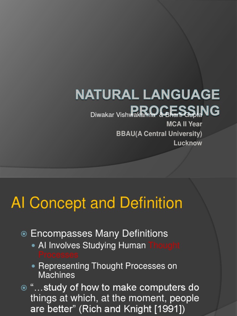 Natural Language Processing Overview | PDF | Word | Morphology ...