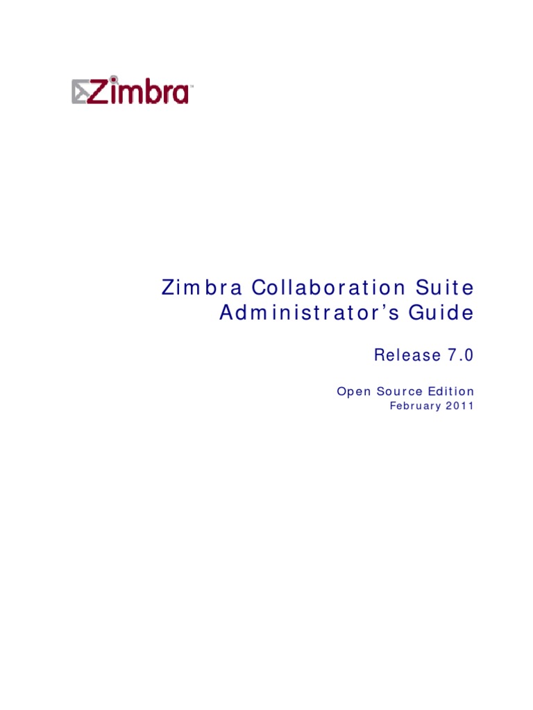 Zimbra 7 Admin Guide Pdf Email Computer Networking