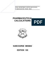 US Army Medical Pharmaceutical Calculations