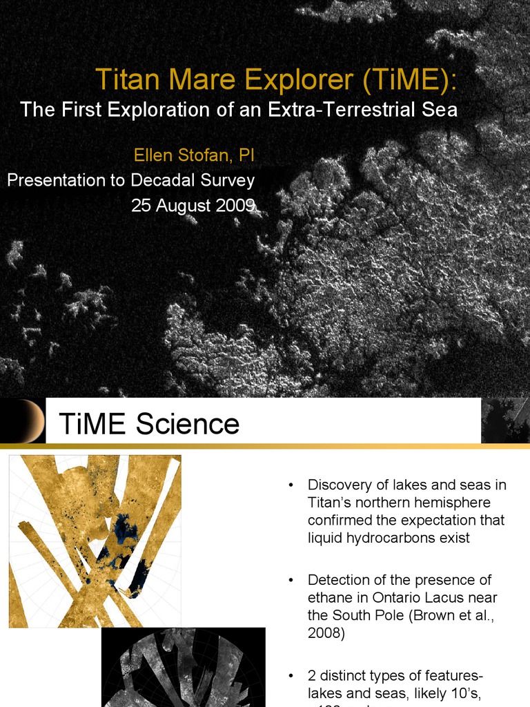 Titan Mare Explorer (TiME) The First Exploration of An Extra