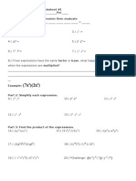 Exponent Operations Worksheets - 2