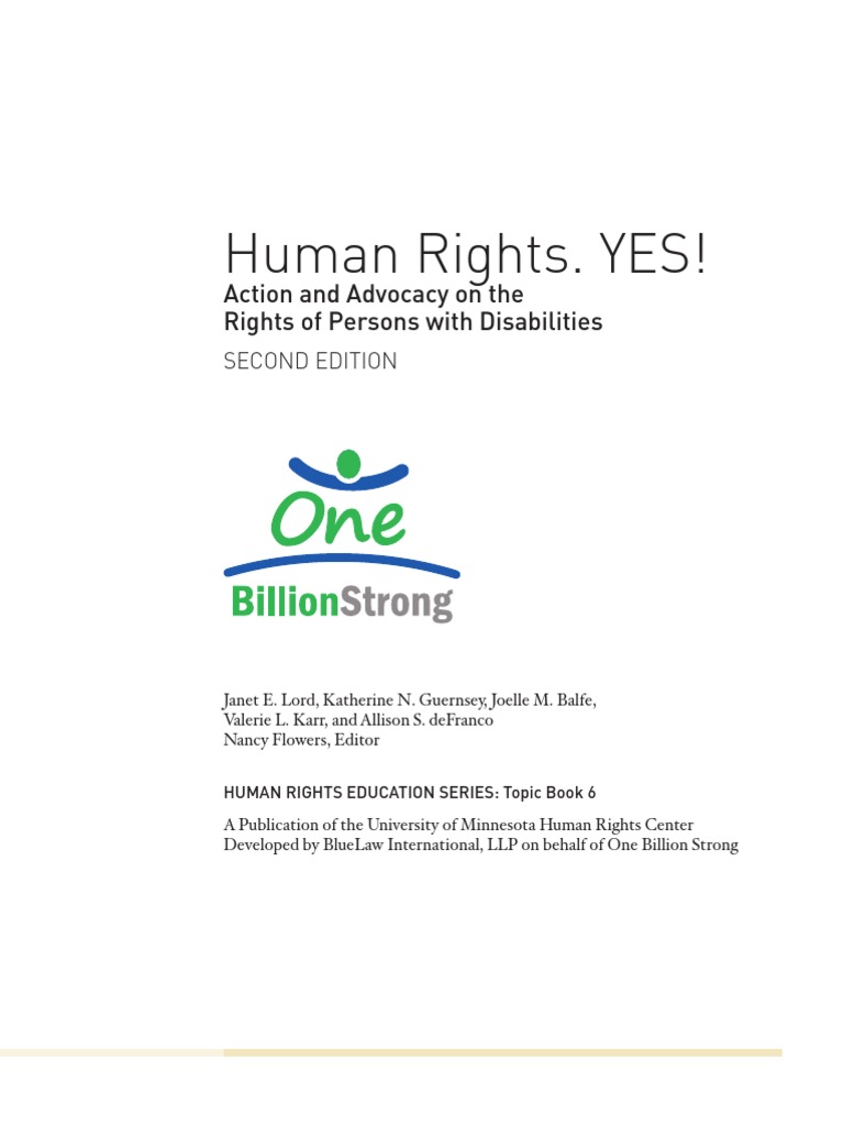 Human Rights YES - Action and Advocacy On The Rights of Persons With ...