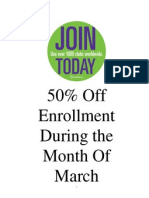 50% Off Enrollment During March