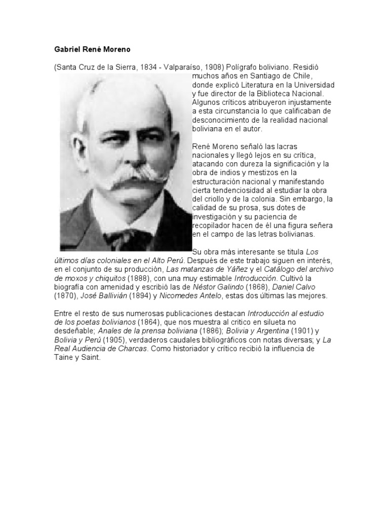 Gabriel René Moreno PDF