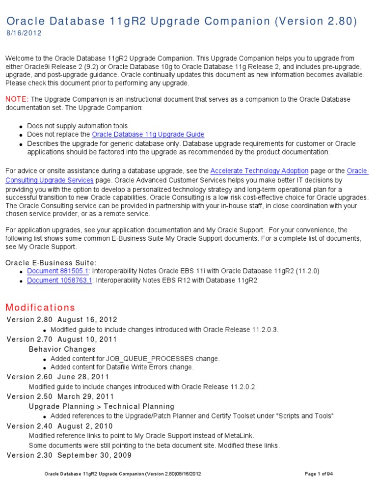 11gR2 Upgrade Companion 280 | PDF | Databases | 64 Bit Computing