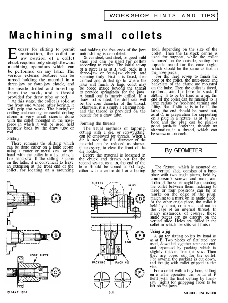 Machining Small Collets: A Guide | PDF | Tools | Woodworking