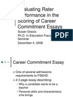 Evaluating Rater Performance in The Scoring of Career