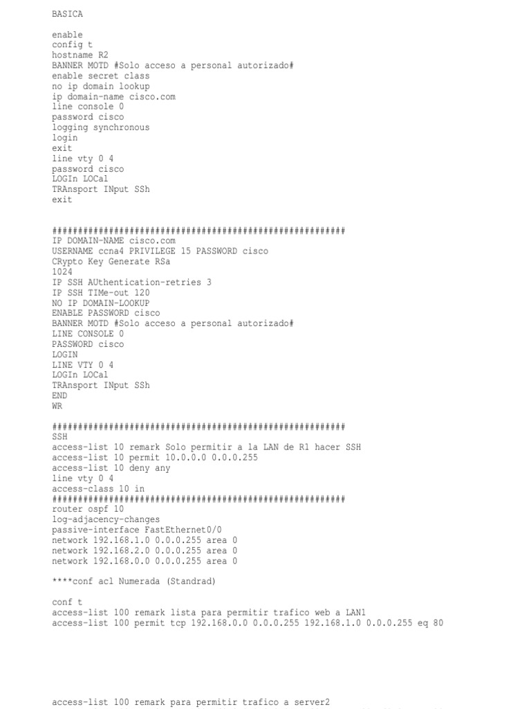 Conf Lab ACL | PDF | Ip Address | Network Protocols