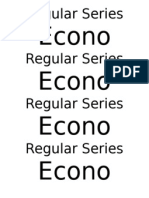 Econo Econo Econo Econo: Regular Series Regular Series Regular Series Regular Series