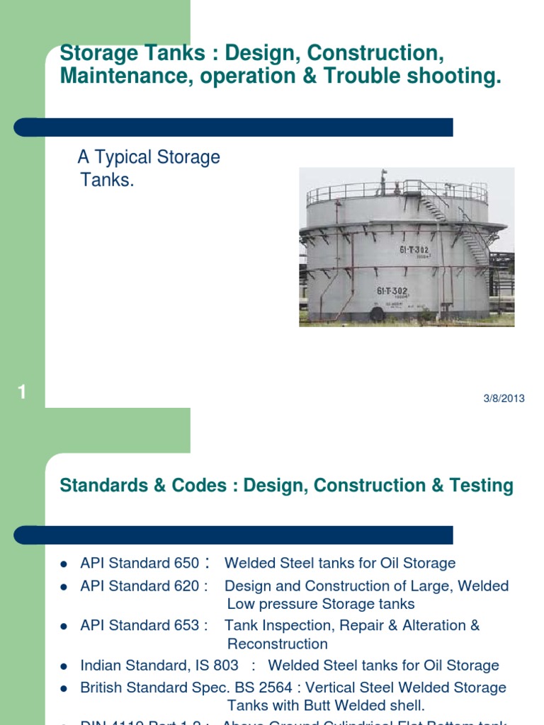 Presentation slides for Tank Construction and Maintenance.ppt