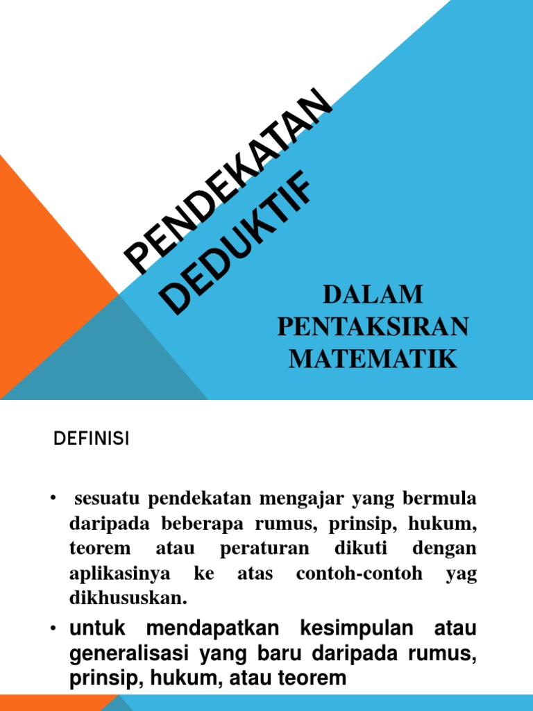Pendekatan Deduktif Dlm Matematik Pdf