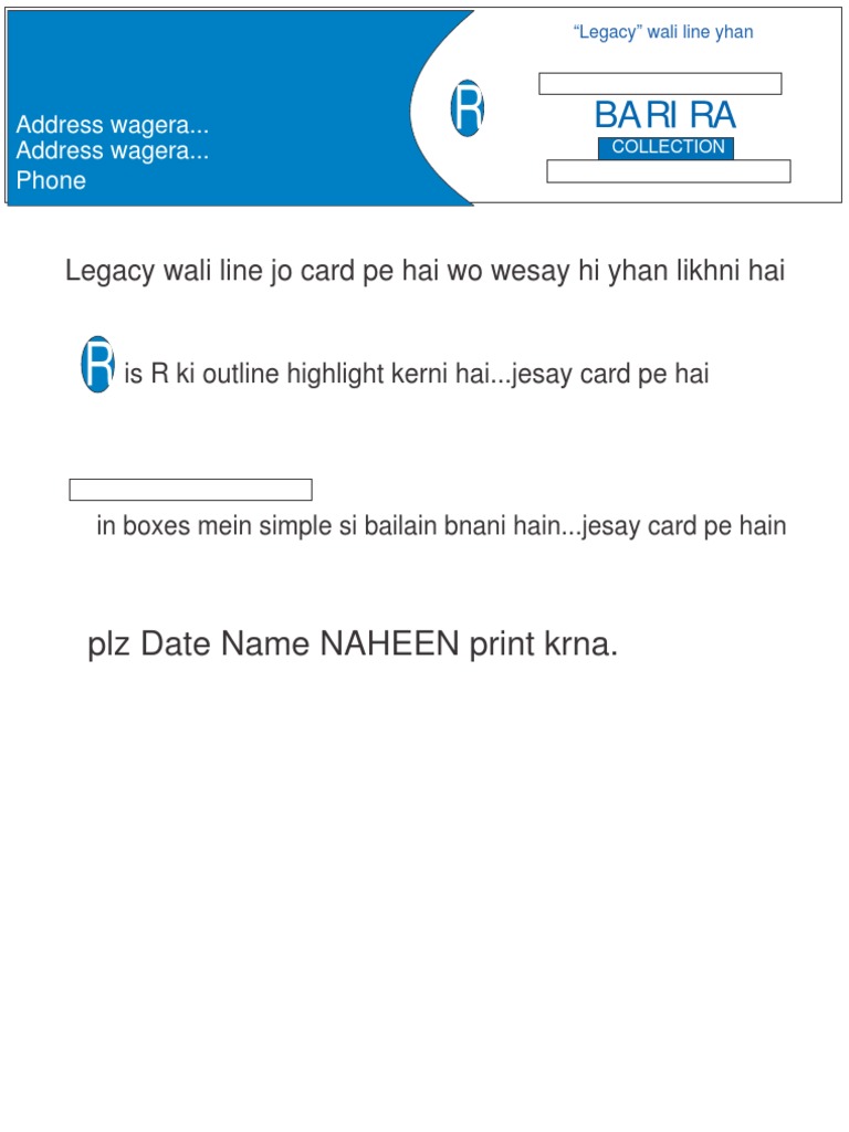 Barira Card Design Instructions | PDF
