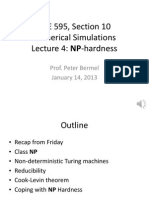 ECE 595, Section 10 Numerical Simulations Lecture 4: NP-hardness