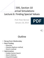 ECE 595, Section 10 Numerical Simulations Lecture 6: Finding Special Values