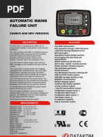 DKG-309 Automatic Mains Failure Unit: Canbus and Mpu Versions