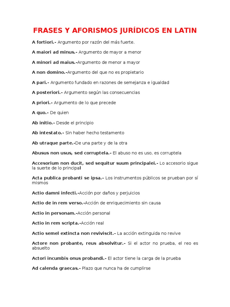 FRASES Y AFORISMOS JURÍDICOS EN LATIN Justicia Crimen y justicia