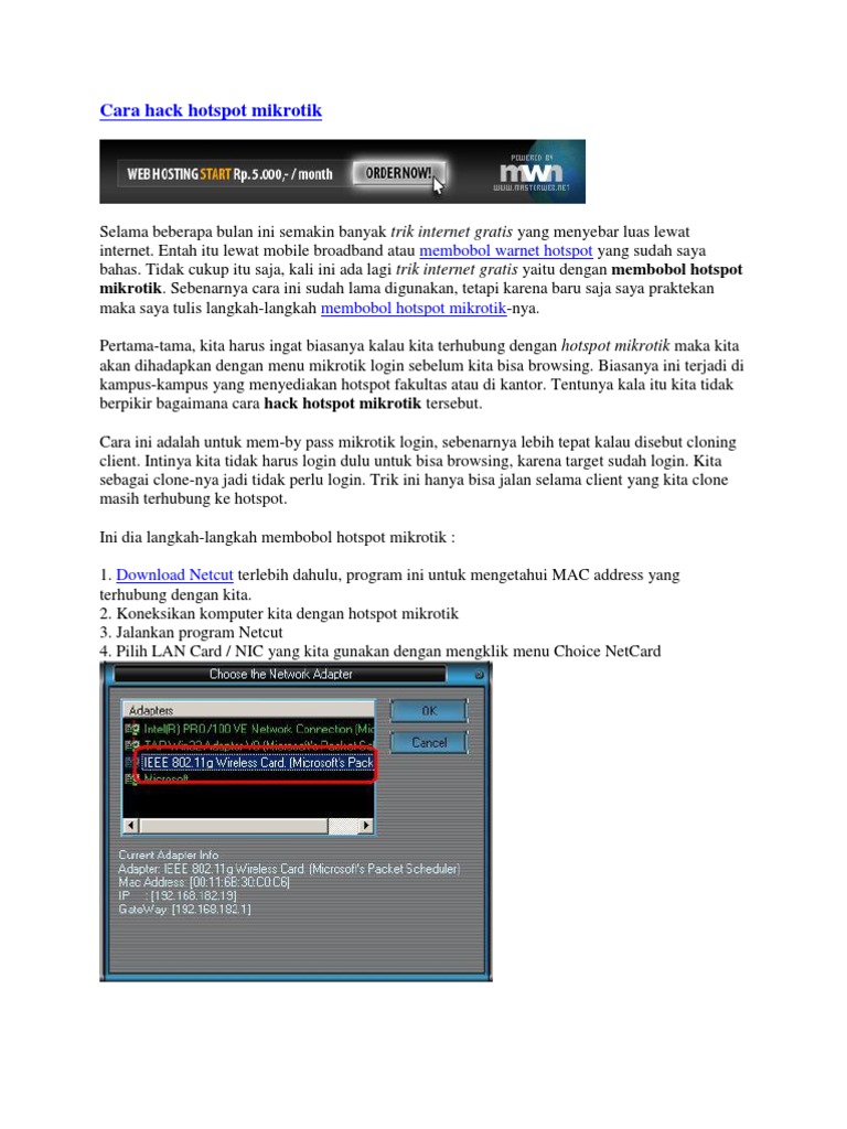 Cara Hack Hotspot