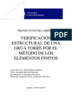 Verificación Estructural de Una Grúa Torre Por El Método de Los Elementos Finitos