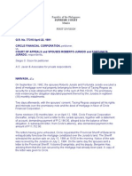 G.R. No. 77315 April 22, 1991 Circle Financial Corporation, Petitioner, Court of Appeals and Spouses Roberto Jurado and Fortunata JURADO, Respondents