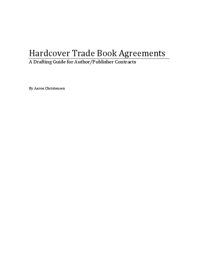 Trade Book Contracts Royalty Payment Publishing