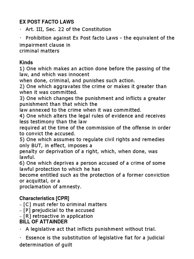 Ex Post Facto Laws PDF