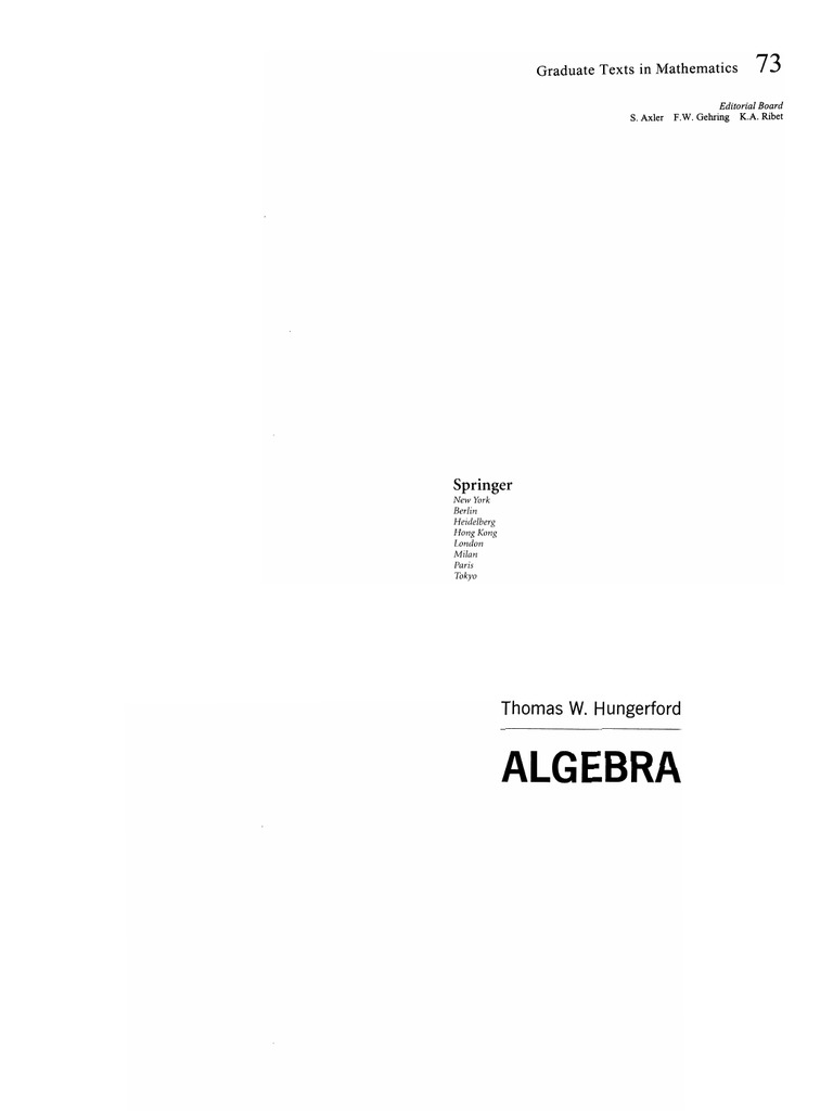 Algebra - Thomas Hungerford