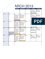 2013 March Monthly BPL Work Schedule