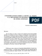 Consideraciones Sobre La Ironía, El Tiempo Y La Metapoesía en Prosemas O Menos de Ángel González